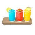 Final Touch Margarita Wooden Cocktail Flight Set With Tray And 3 Glasses 4.6 H X 10.2 L X 3.4 W