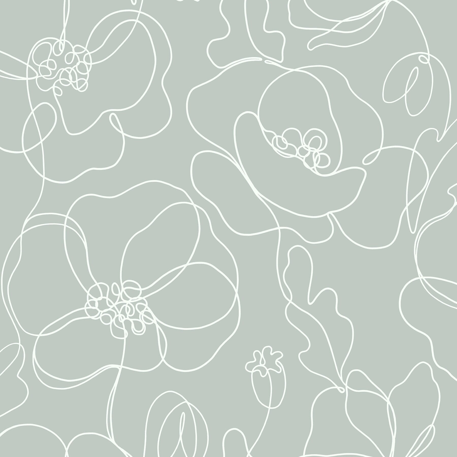 Fine Decor Cyrene Sage Linear Floral Wallpaper 396 X 20.5