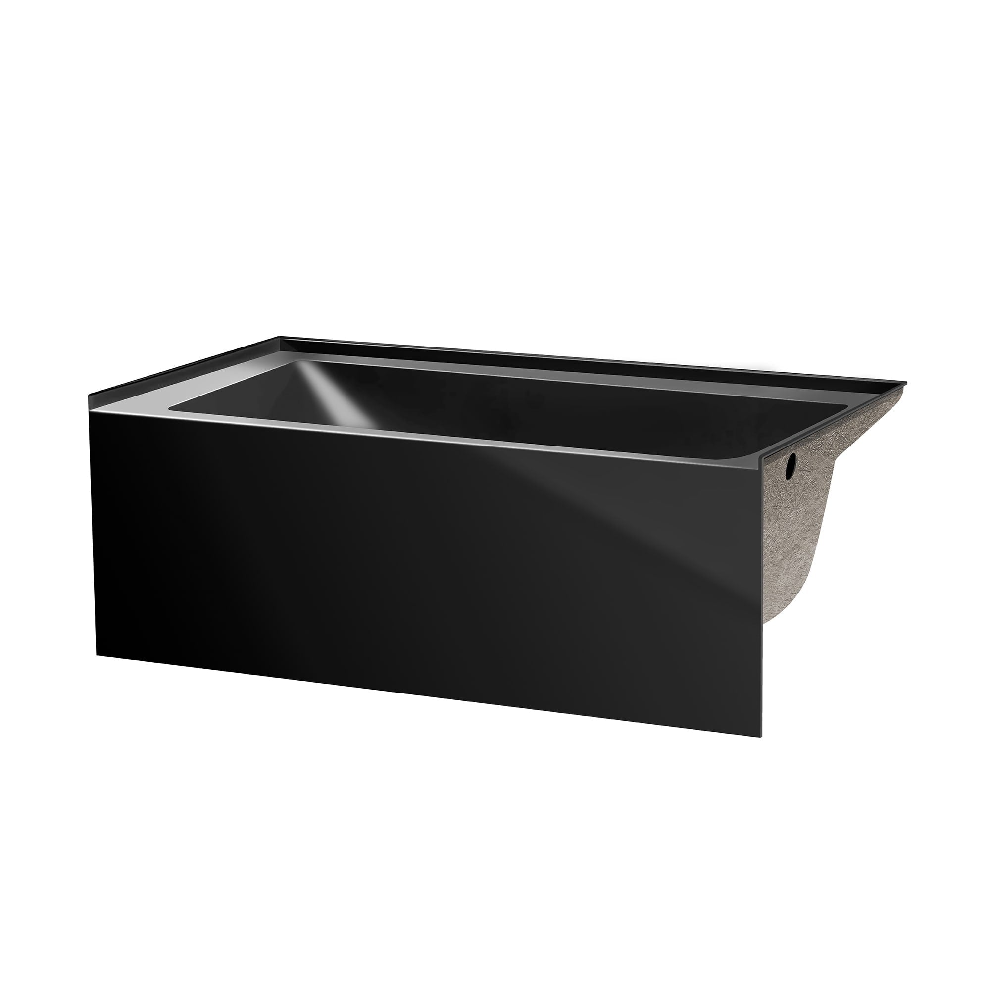 Fine Fixtures White Acrylic 60 Inch Rectangle Soaking Bathtub