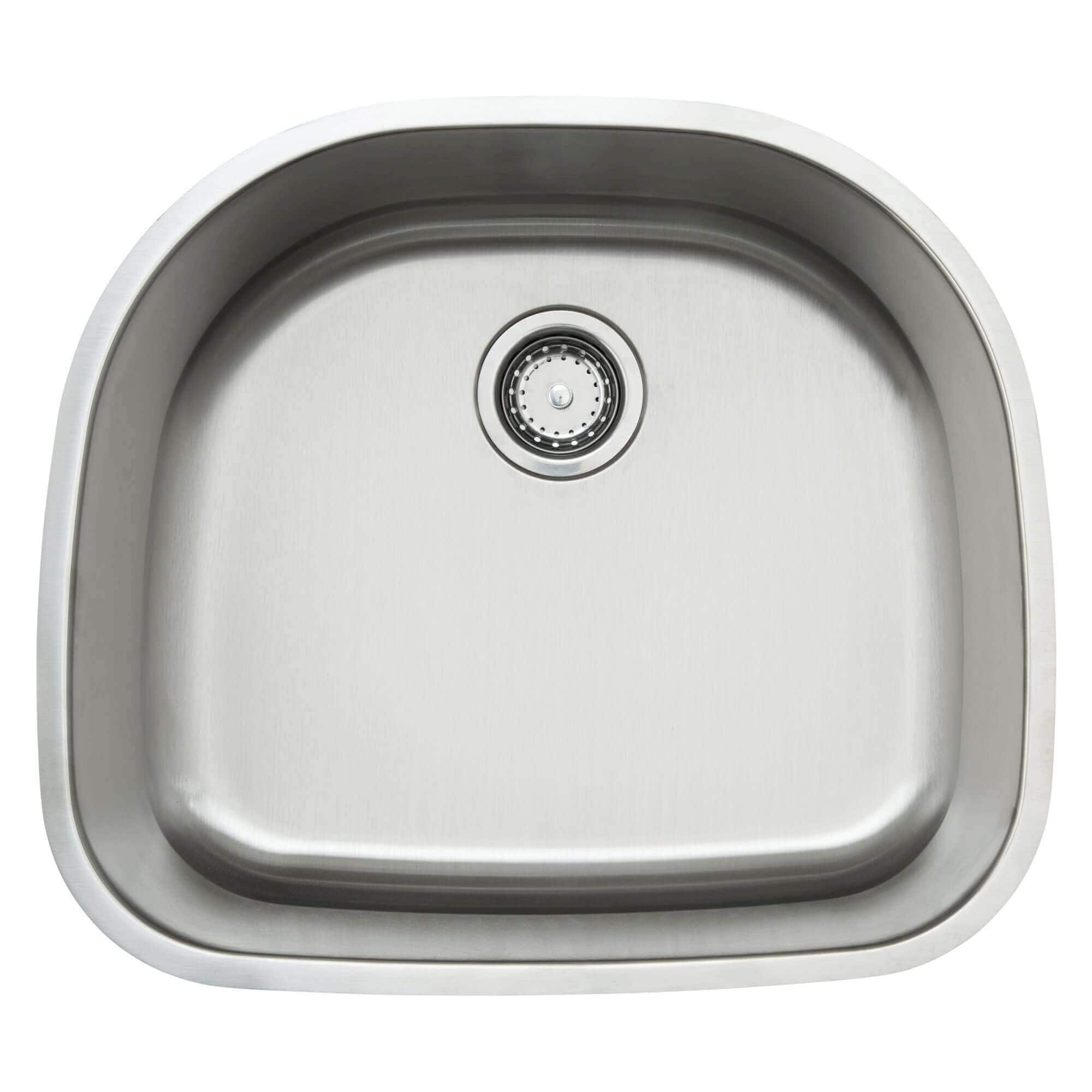Fine Fixtures D Shaped Undermount Stainless Steel Single Bowl Sink