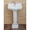 Fine Fixtures Roosevelt White Pedestal Sink Vitreous China Ceramic Material Single Hole