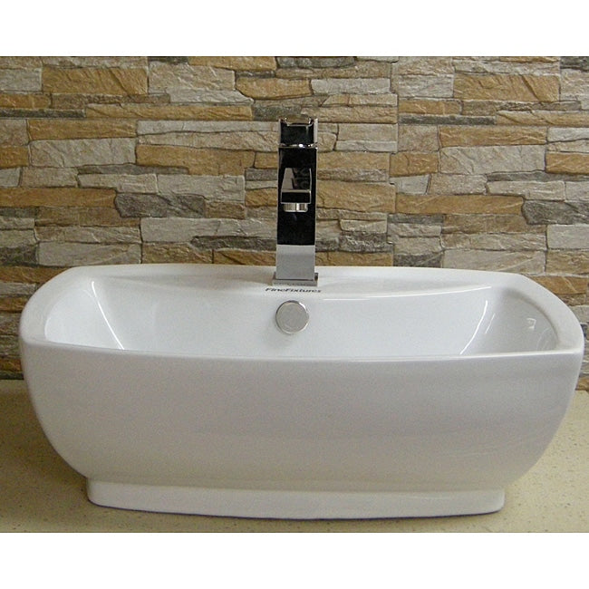 Fine Fixtures Vitreous China Ceramic White Vessel Sink