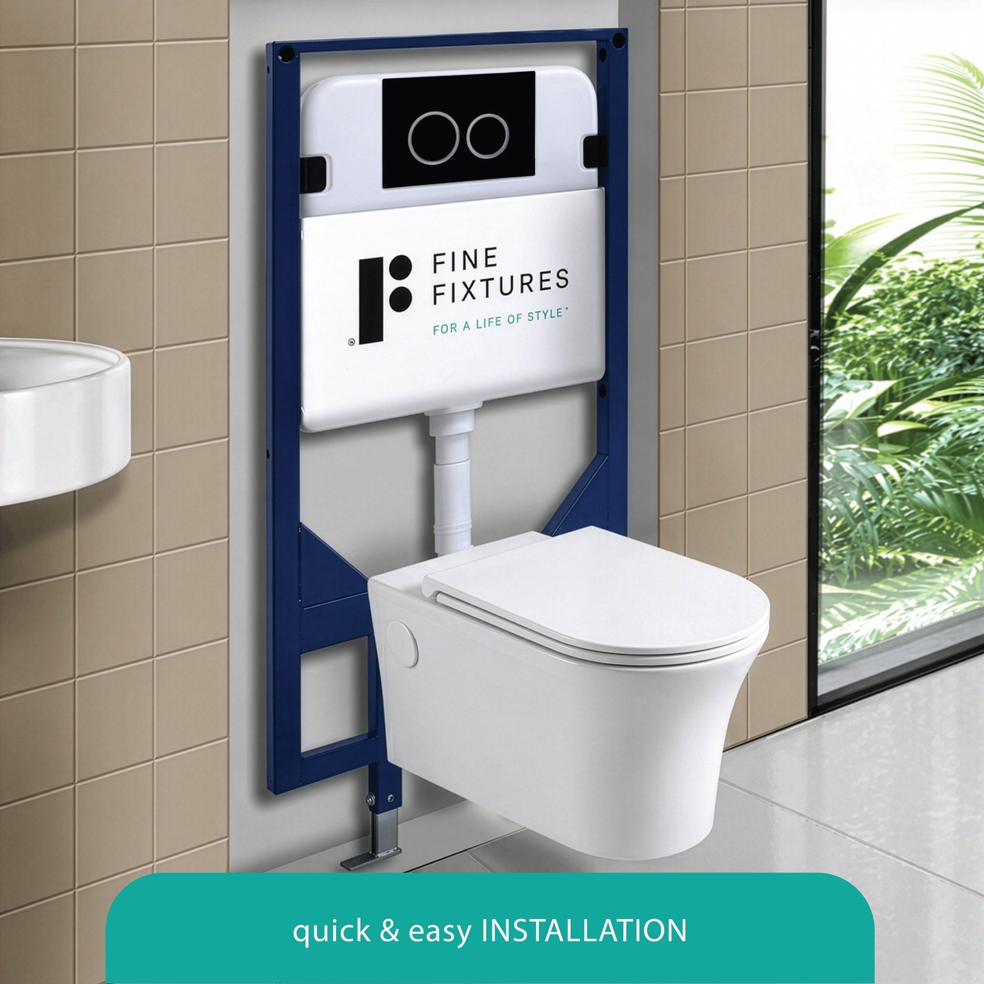 Fine Fixtures White Dual Flush 1.6 Gpf In Wall 2 Piece Toilet Set