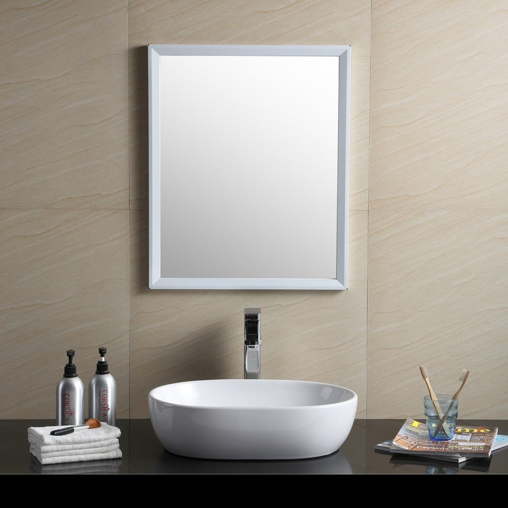 Fine Fixtures White Vitreous China Oval Shaped Vessel Bathroom Sink