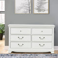 Finely Designed Wooden Dresser With 6 Drawers White