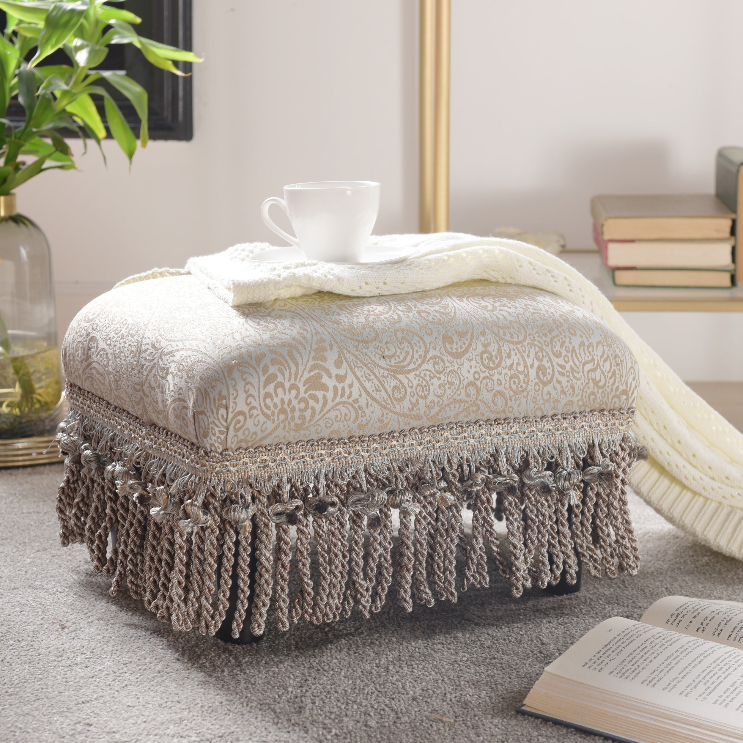 Jennifer Taylor Fiona Traditional Decorative Footstool