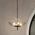 Fiorello 21 Inch 4 Light Forged Bronze Convertible Pendant With Smoked Amber Glass Shades