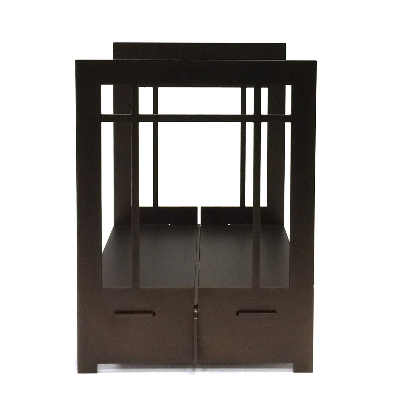 Fireplace Log Basket Craftsman Design Solar Bronze