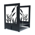 Fireplace Log Basket Pond Design Textured Black