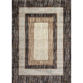 Fireside Brown Beige And Caramel Bordered Area Rug 34 X 5