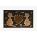 First Impression Rubber Twin Heart Cat Doormat