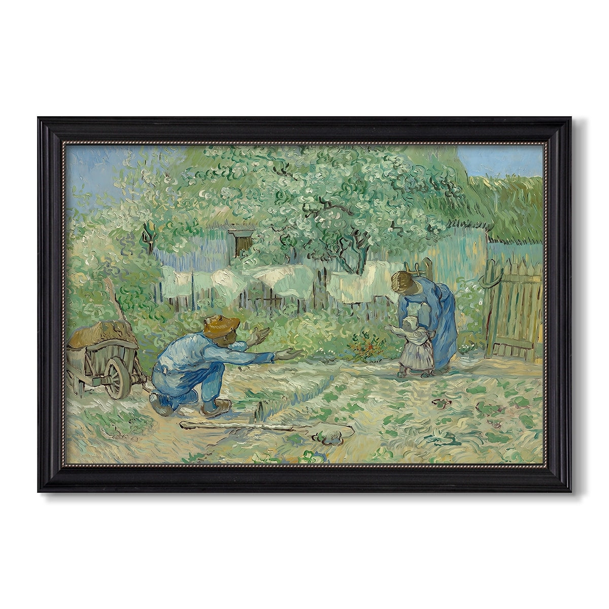 First Steps After Millet 1890 Vincent Van Gogh Custom Framed Canvas