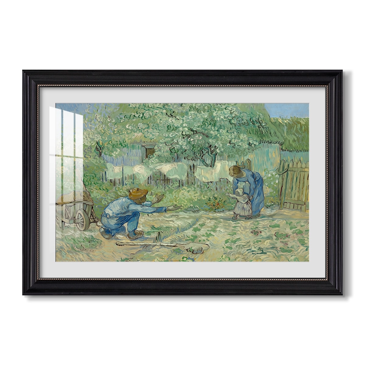 First Steps After Millet 1890 Vincent Van Gogh Custom Framed Print