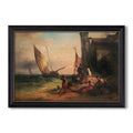 Fishermans Family From 1838 Friedrich Gauermann Custom Framed Canvas
