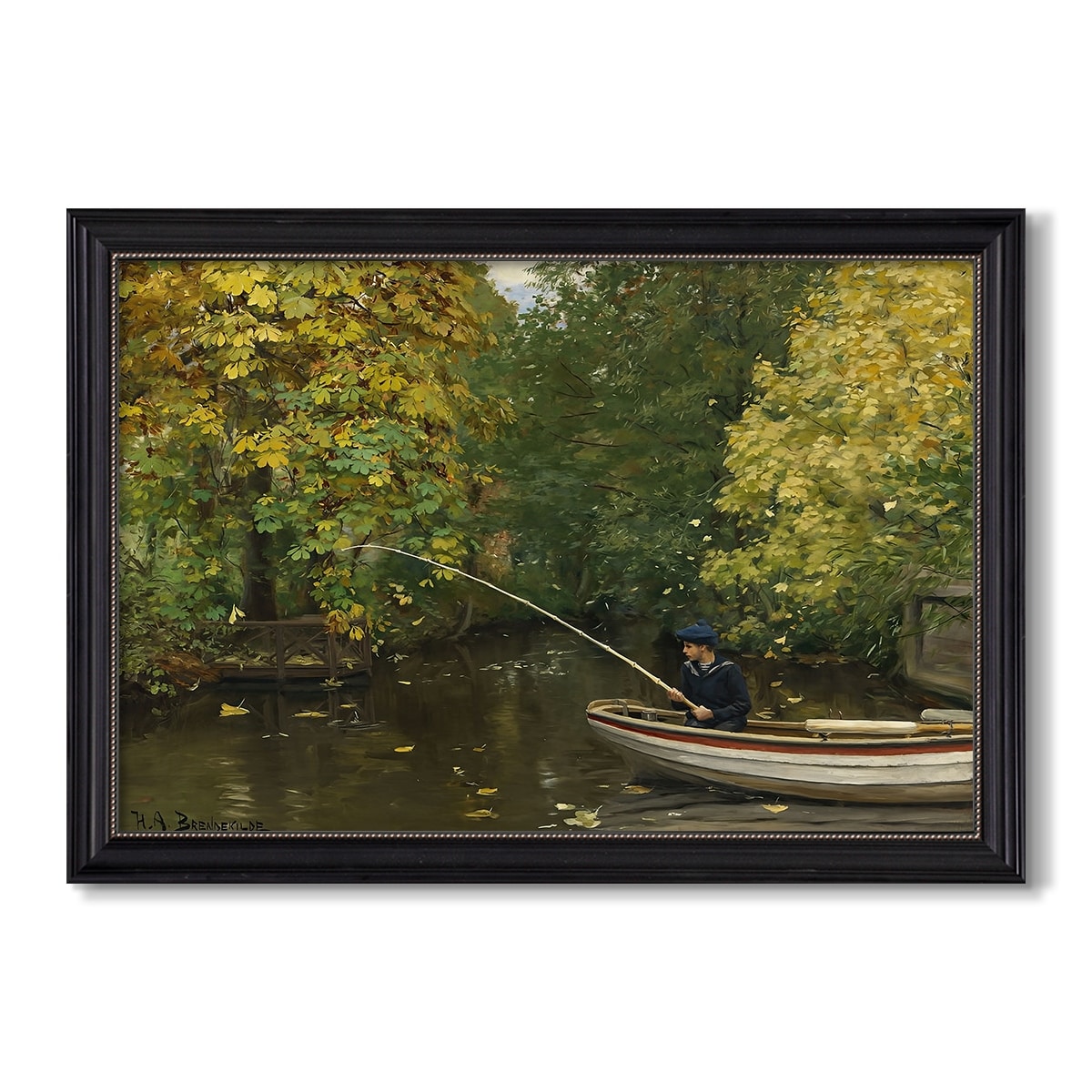 Fishing Boy C 1890 Hans Andersen Brendekilde Custom Framed Canvas