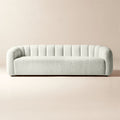 Fitz Channeled White Boucle Swivel Chair Set of 2