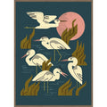 Five Heron Flock By Renea L. Thull Framed Canvas Wall Art Print