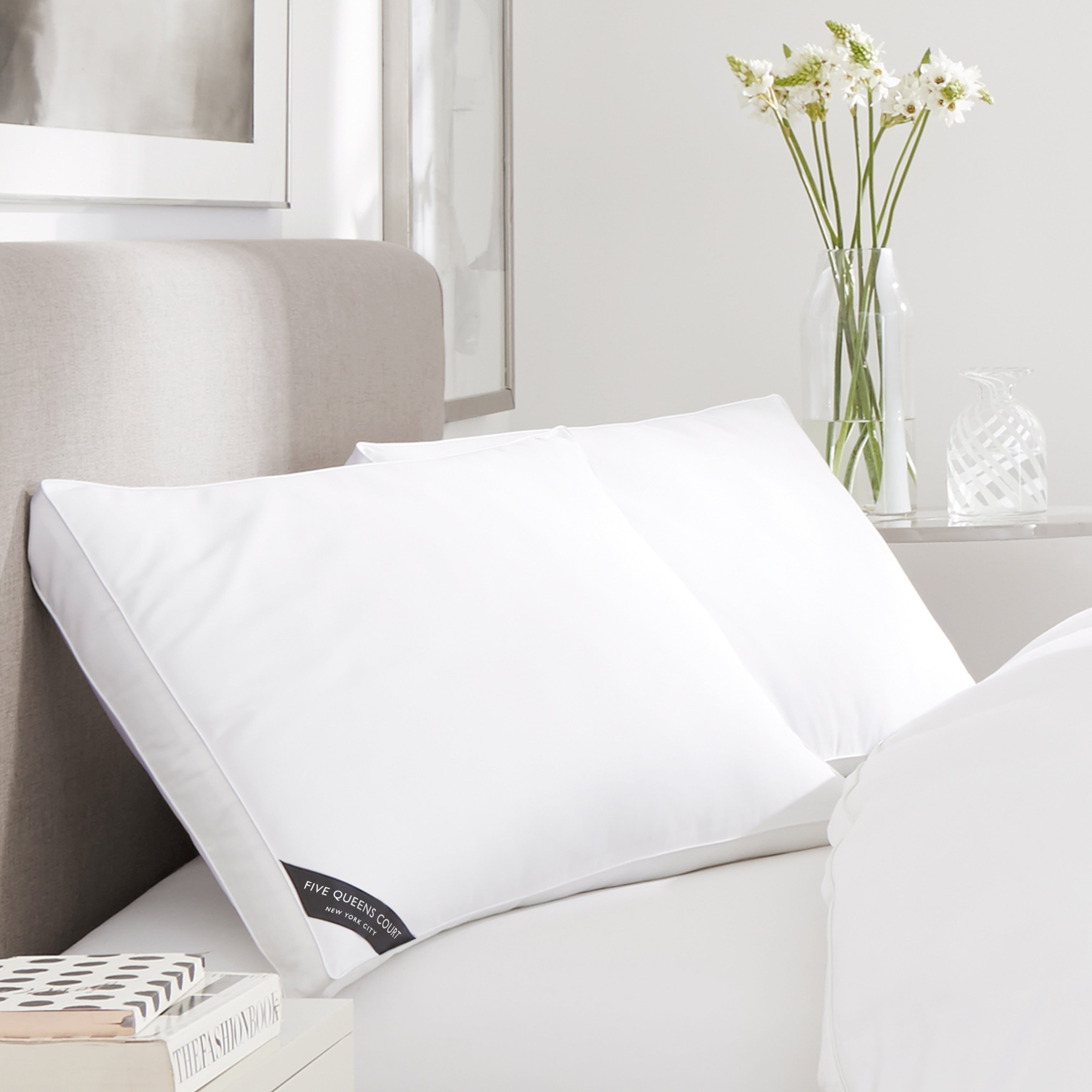 Five Queens Court Elite 300 Tc Cotton Sateen Allergen Barrier Down Alternative Pillow White