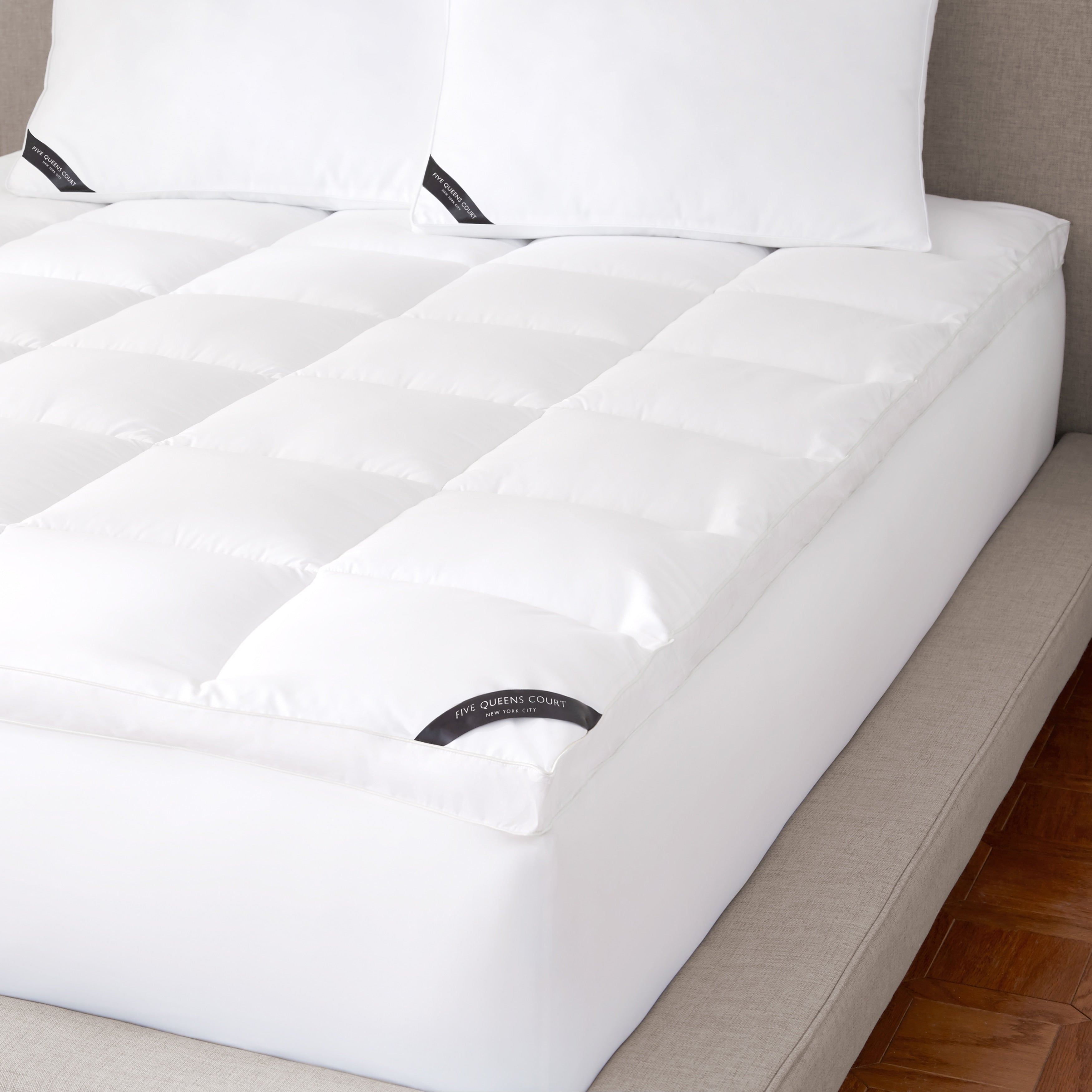 Five Queens Court Elite 300 Tc Cotton Allergen Barrier Mattress Topper White