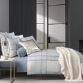 Five Queens Court Langdon Blue Twill Cotton Duvet Cover