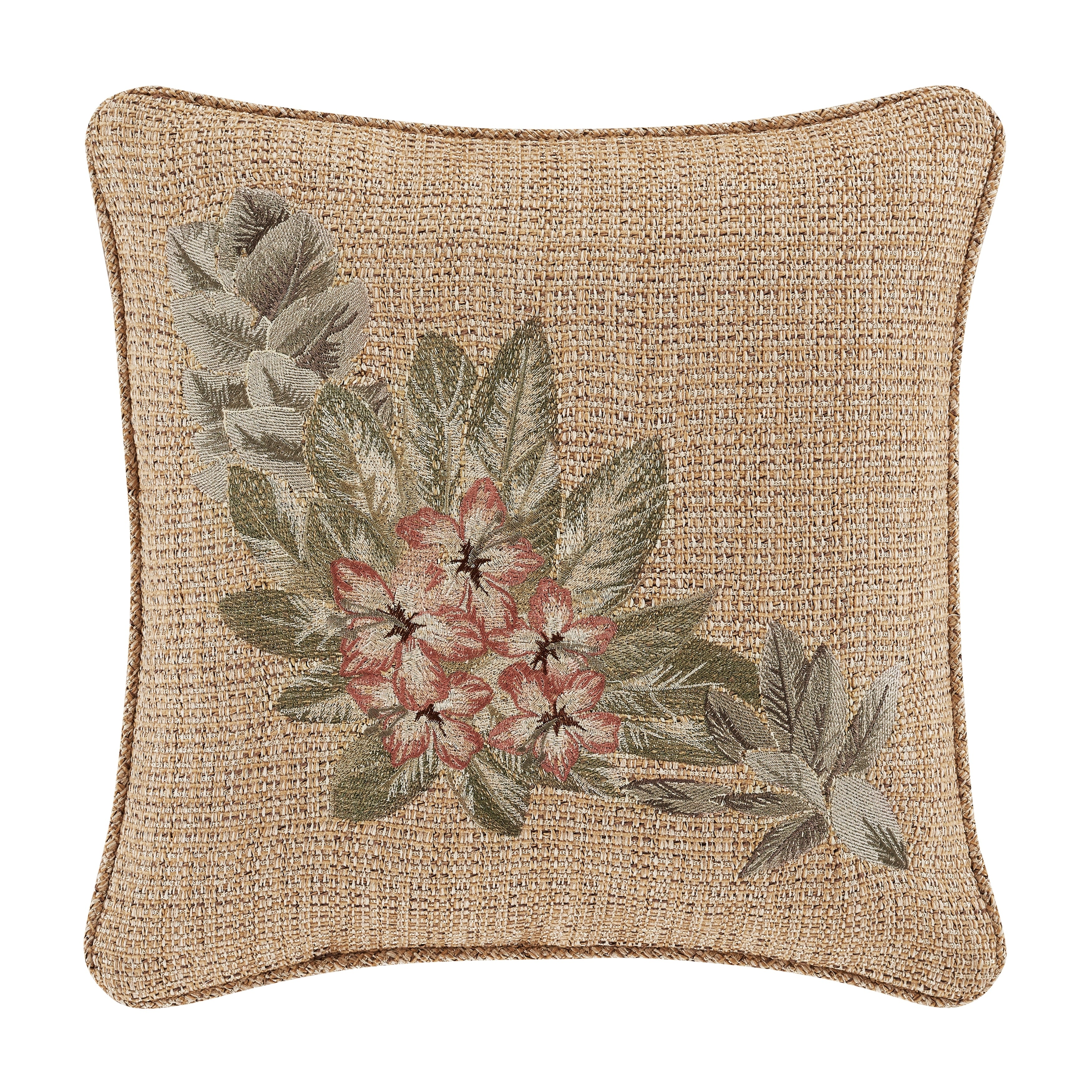 Five Queens Court Martina 18 Inch Square Embellished Decorative Throw Pillow