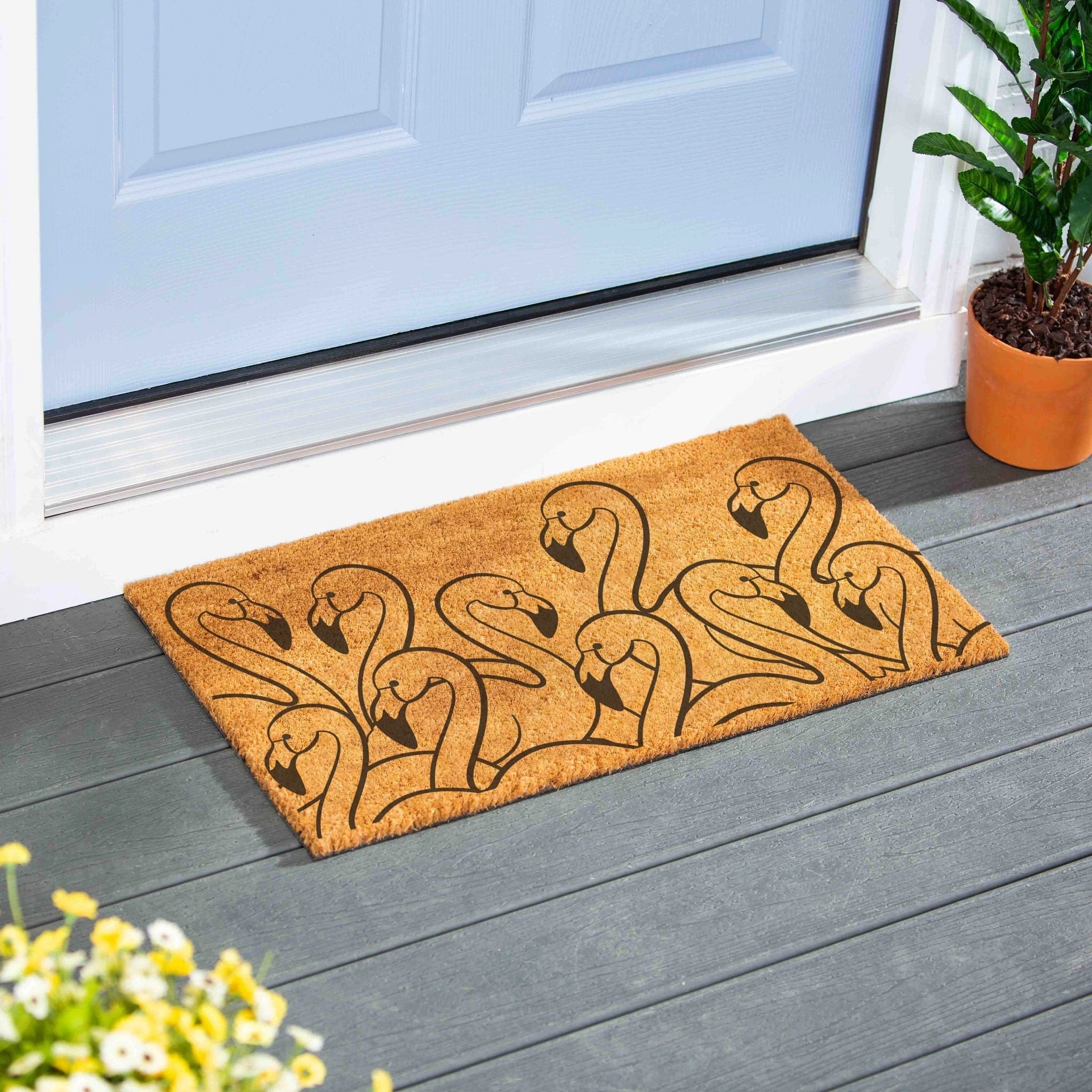 Flamingo Coir Door Mat 28 X 16 28 X 16