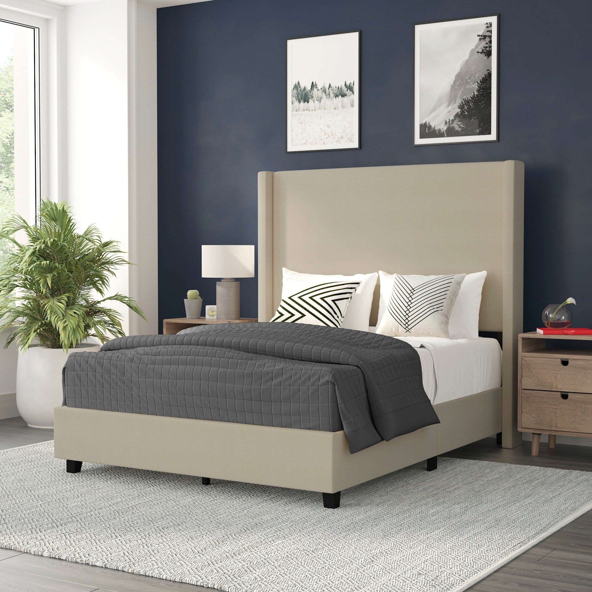 Flash Furniture Ffif51590 Ursulina Full Wood Platform Bed Frame With