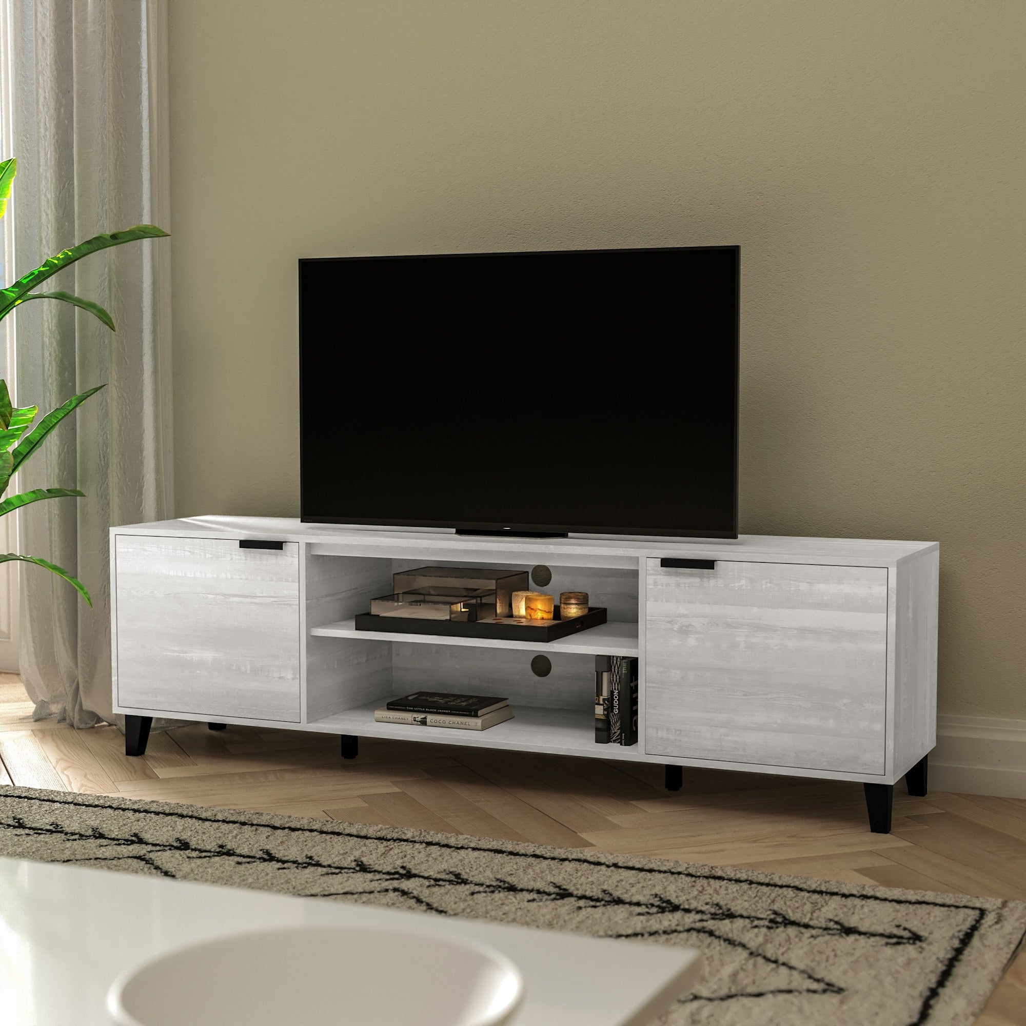 Flash Furniture Ffif63020 Tuesday 70 Wide Engineered Wood Tv Stand