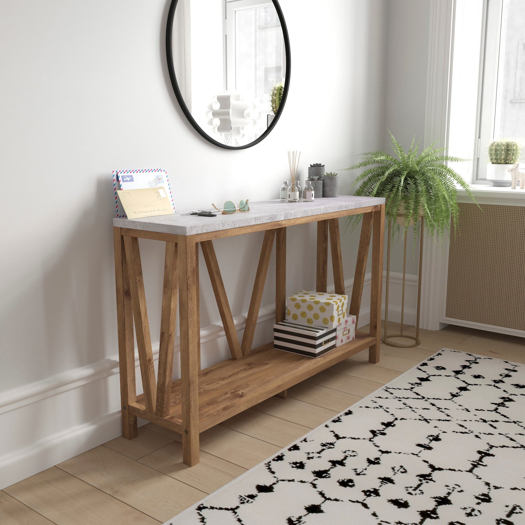 Flash Furniture Ffif76380 Bodhi 52 Wide Engineered Wood Console Table