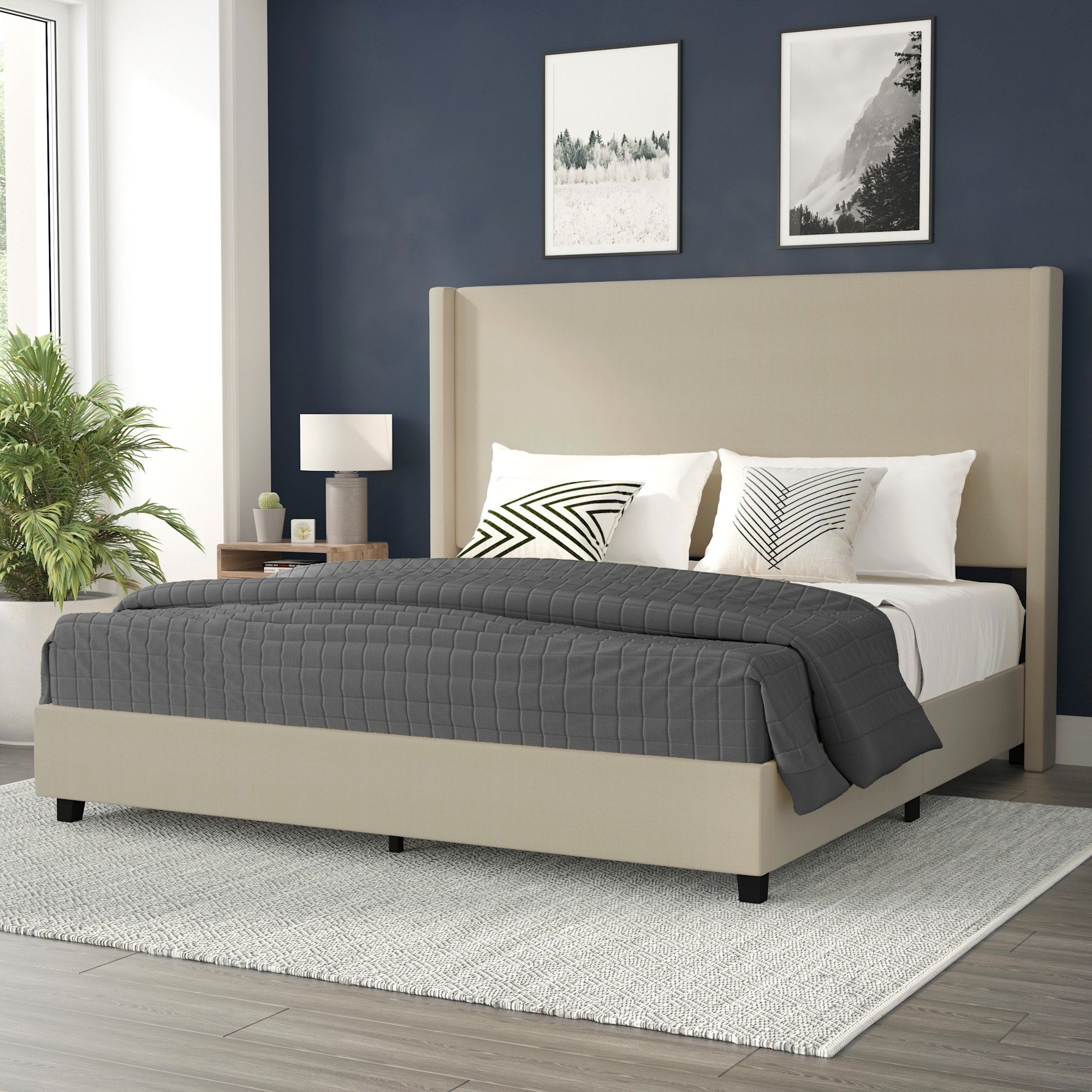 Flash Furniture Ffif98176 Ursulina King Wood Platform Bed Frame With
