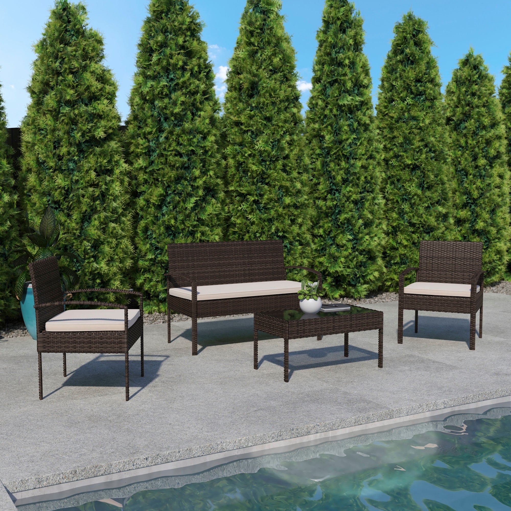Flash Furniture Ffof33466 Lionello 4 Piece Steel Framed Polyester