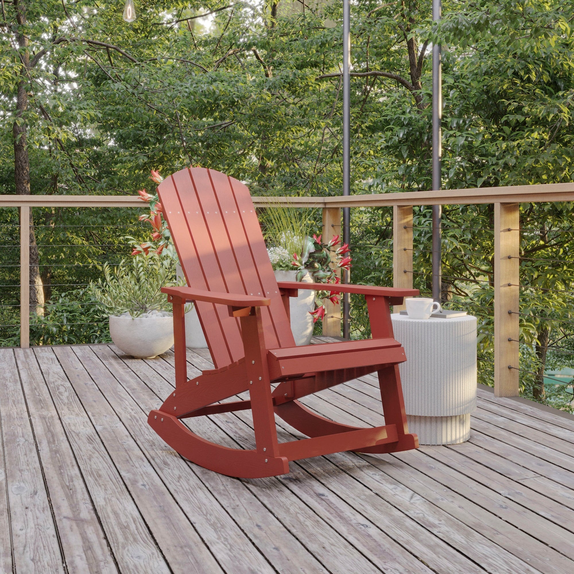 Flash Furniture Ffof44536 Euxenus 30 Wide Polystyrene Rocking Chair