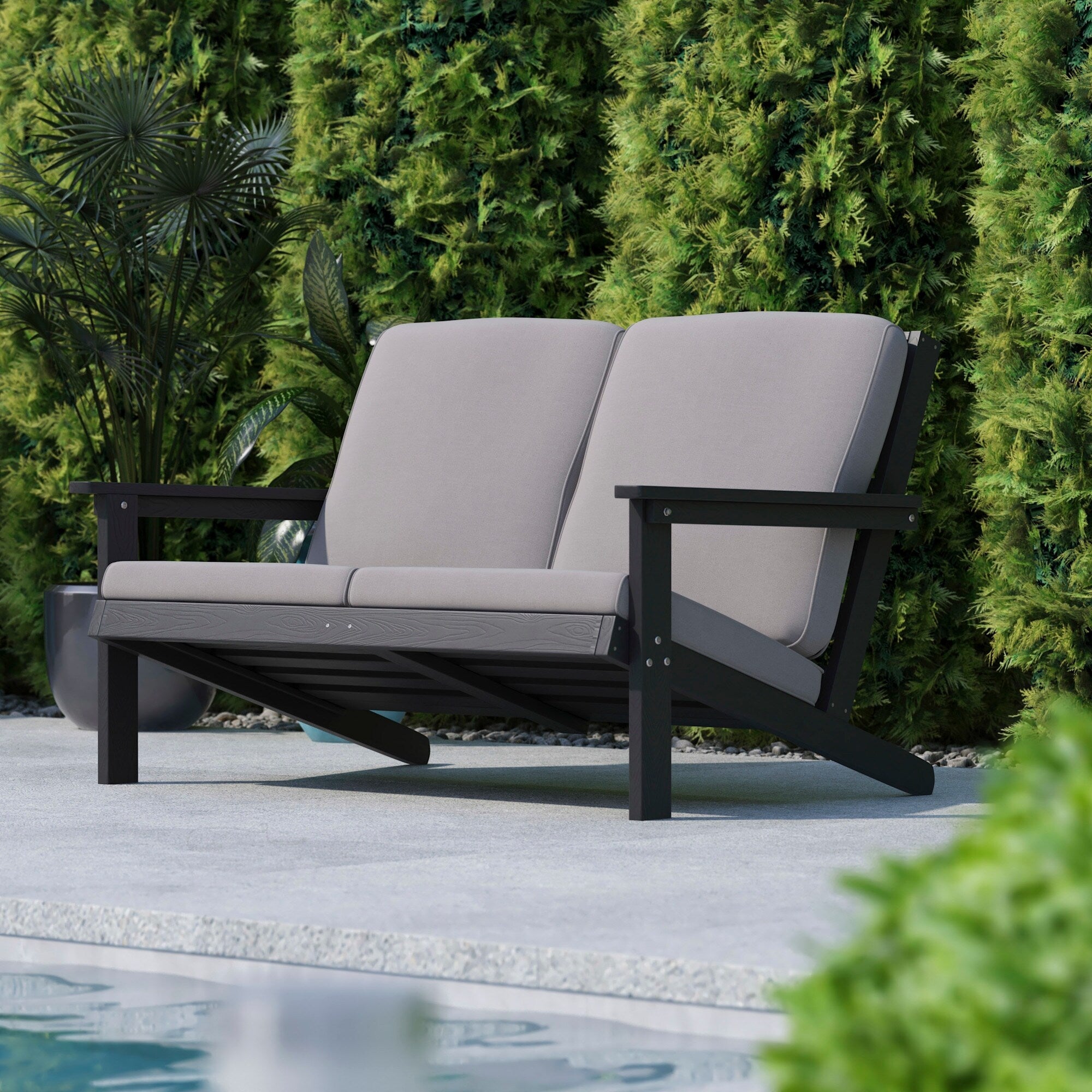 Flash Furniture Ffof63380 Keyla 54 Wide Polystyrene Outdoor Loveseat
