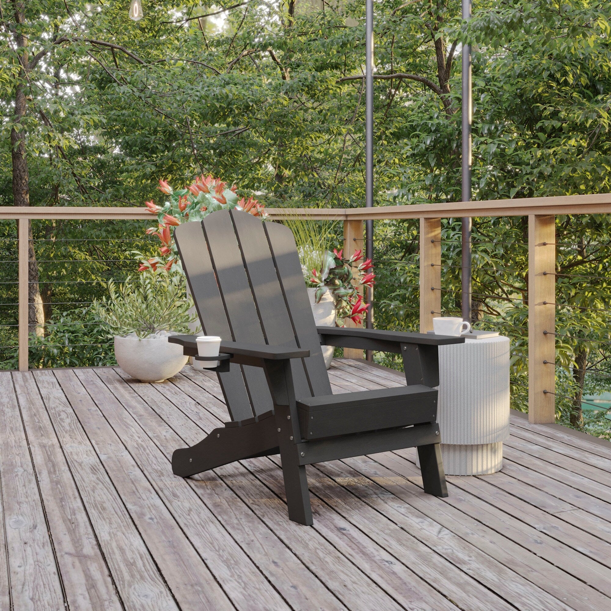 Flash Furniture Ffof79985 Jean 29 Wide Polyethylene Adirondack Chair