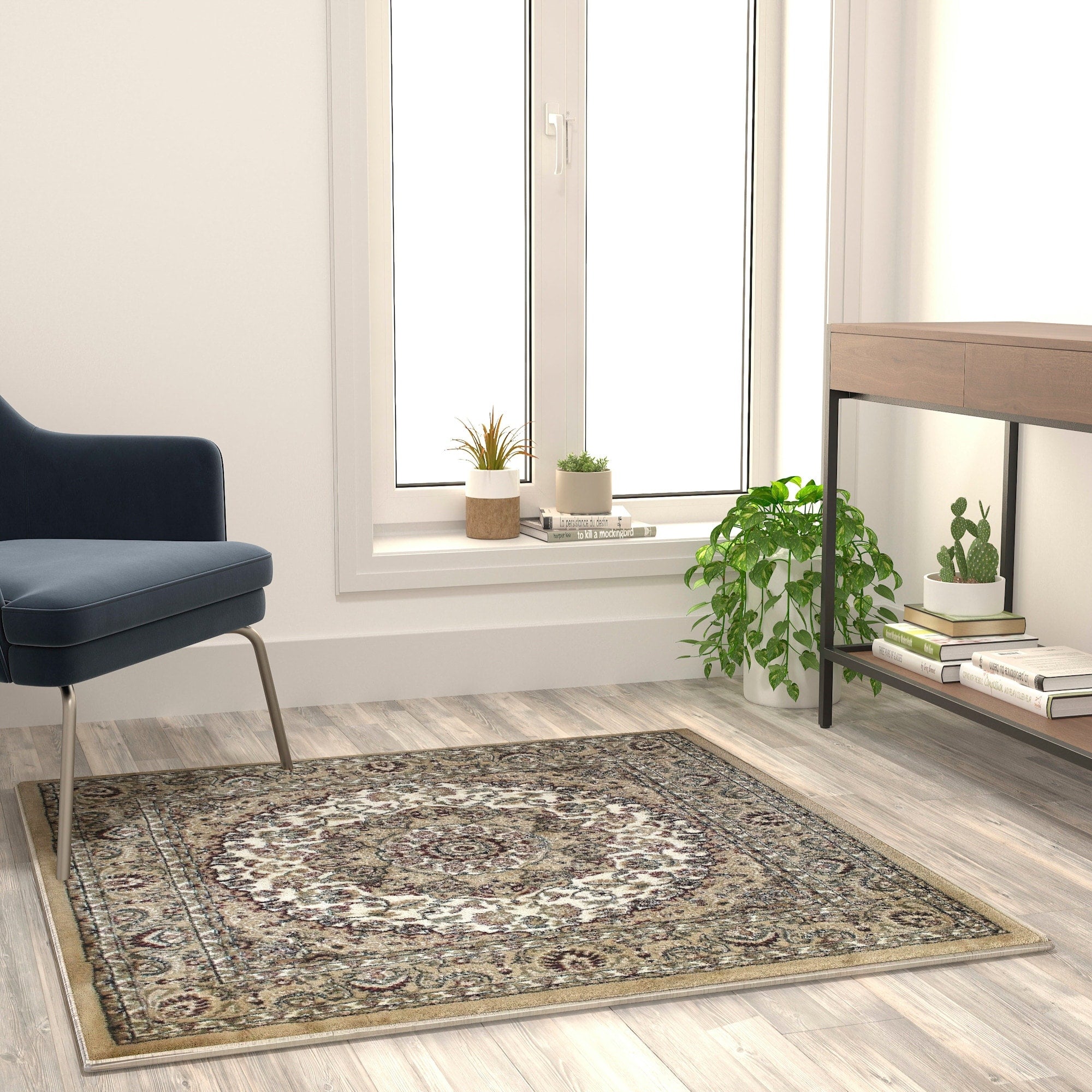 Flash Furniture Ffrg63063 Randie 4 X 4 Polypropylene Bohemian Indoor