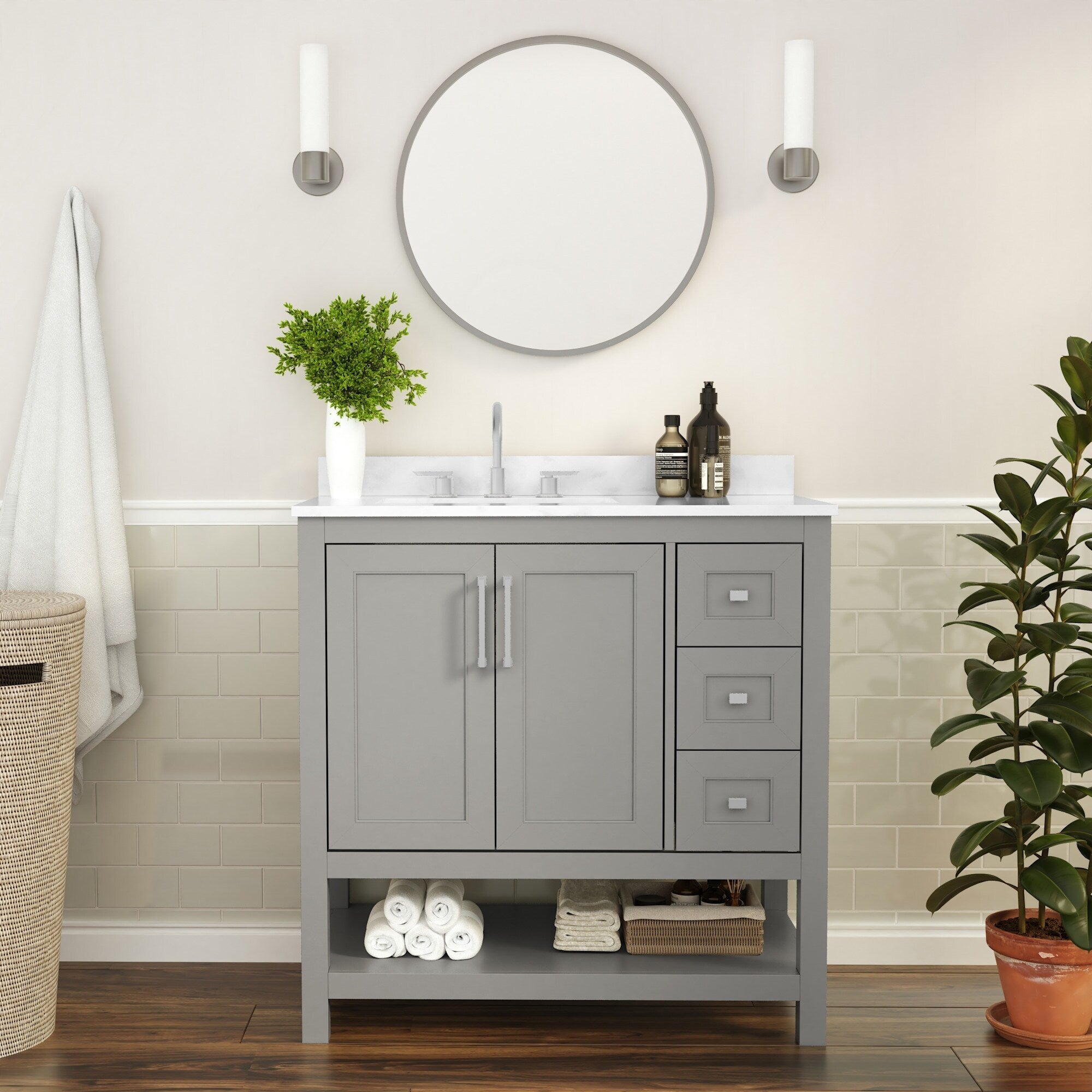 Flash Furniture Ffvs35897 Pinnacle 36 Free Standing Single Basin