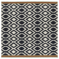 Flatweave Tribeca Black Geo Wool Rug 8 Square