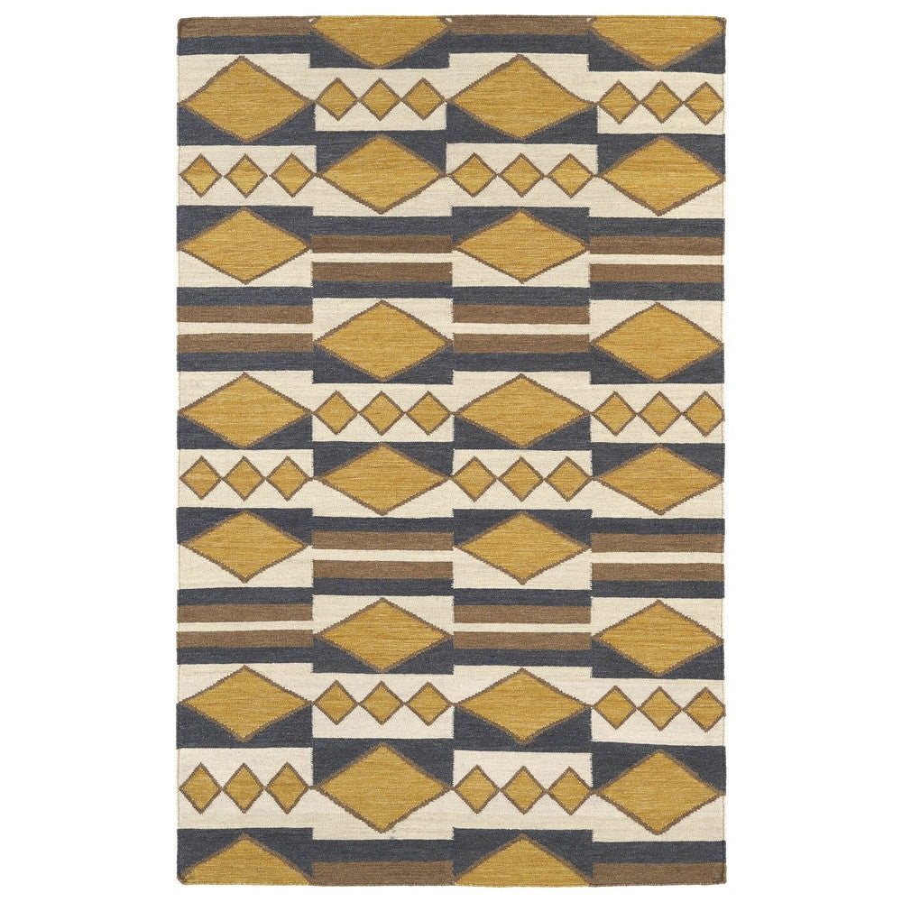 Flatweave Tribeca Mustard Wool Rug 8 X 10
