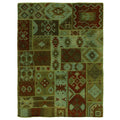 Flatweave Flatweave New Zealand Wool Green Area Rug 56 X 8
