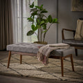 Flavel Mid Century Tufted Fabric Ottoman Bench By Christopher Knight Home