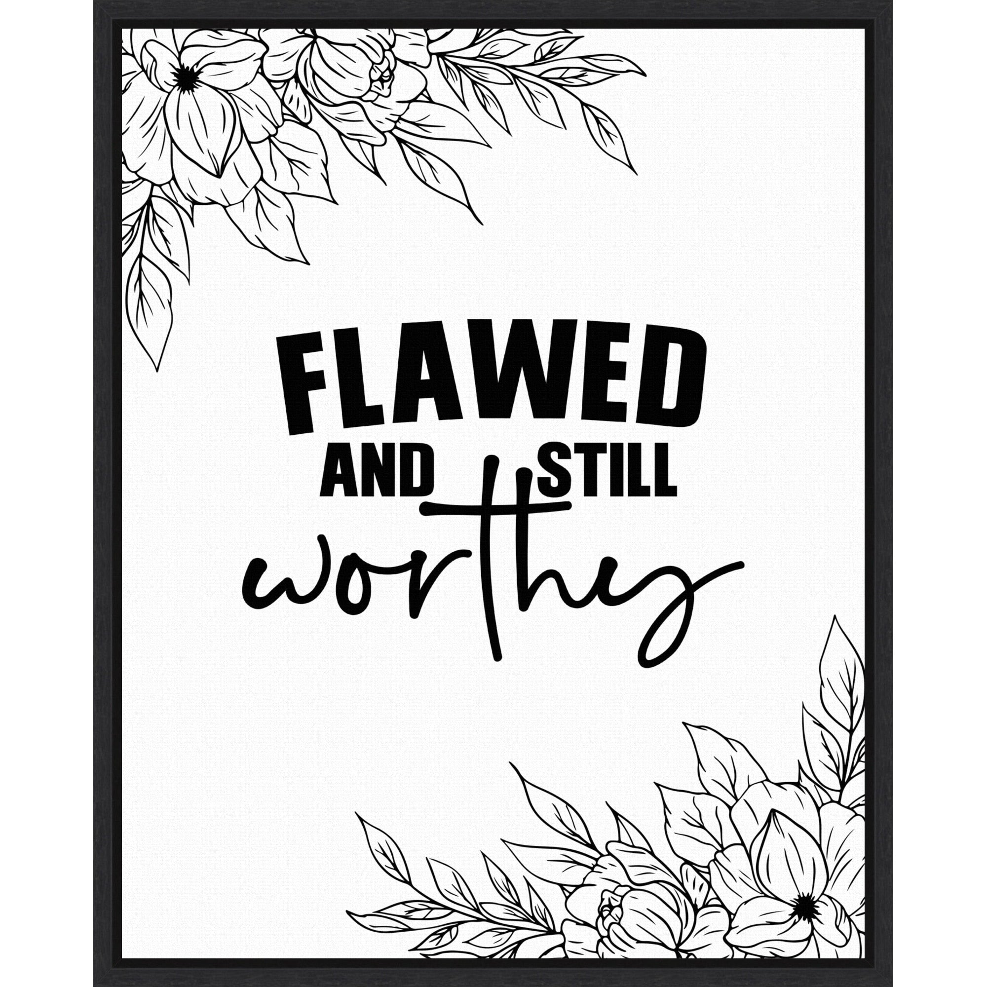 Flawed And Still Worthy By Alva Jumath Framed Canvas Wall Art Print