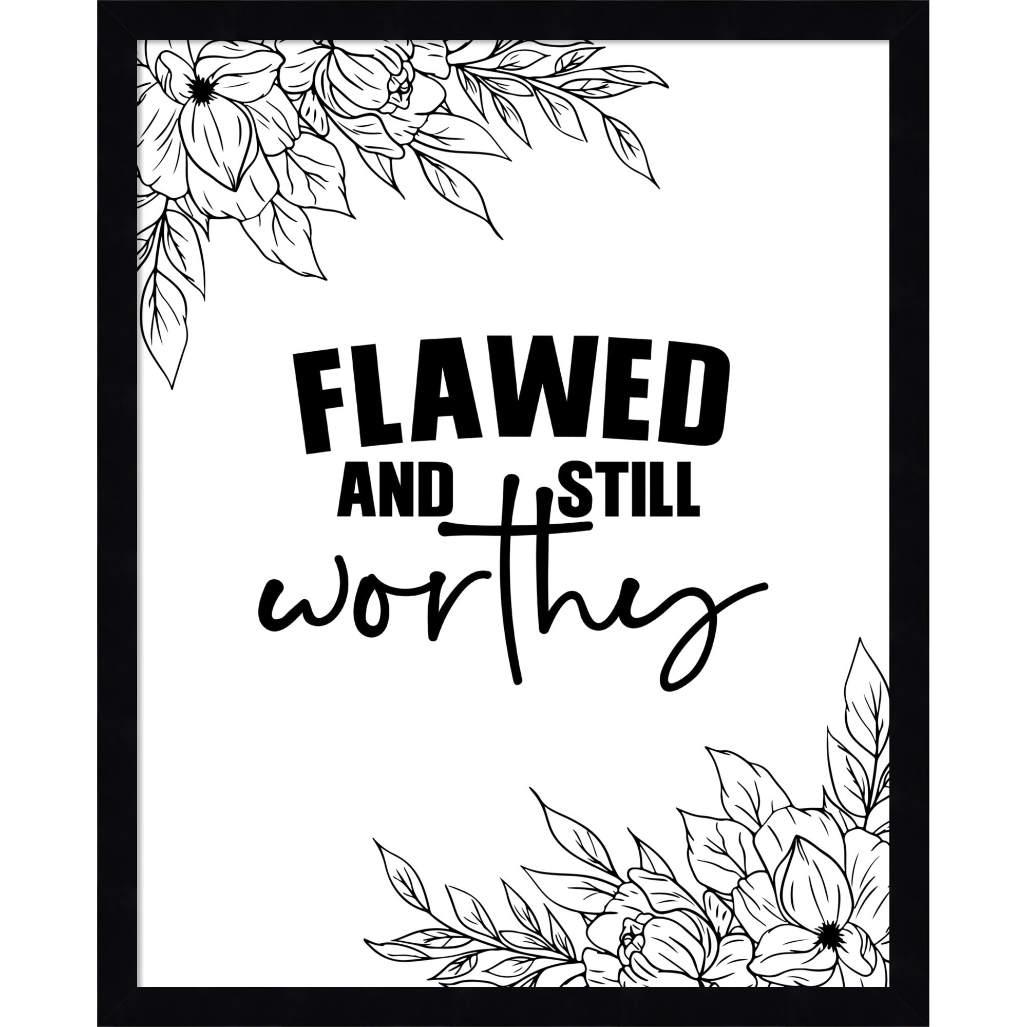 Flawed And Still Worthy By Alva Jumath Wood Framed Wall Art Print