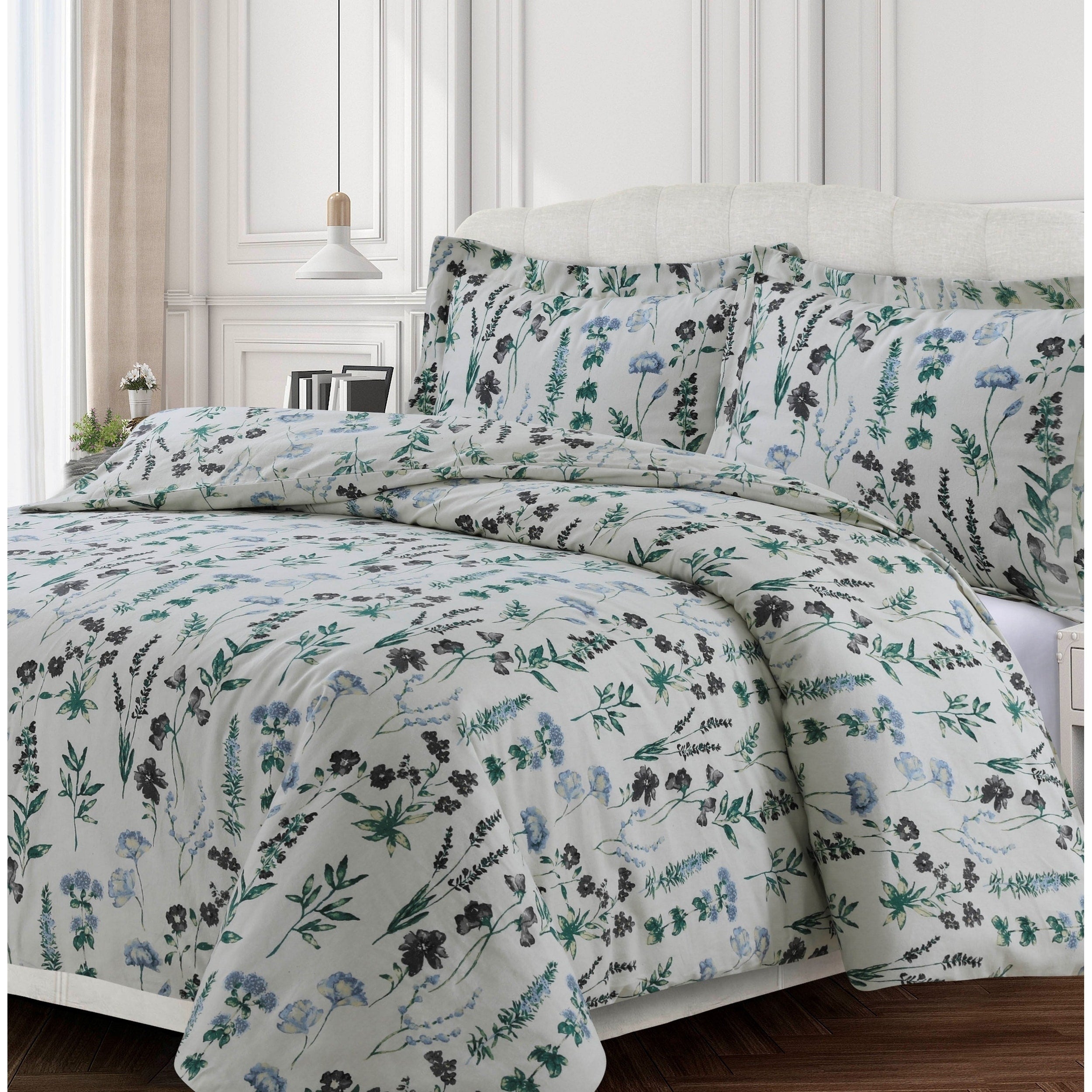 Fleur 170 Gsm Cotton Flannel Printed Oversized Duvet Set