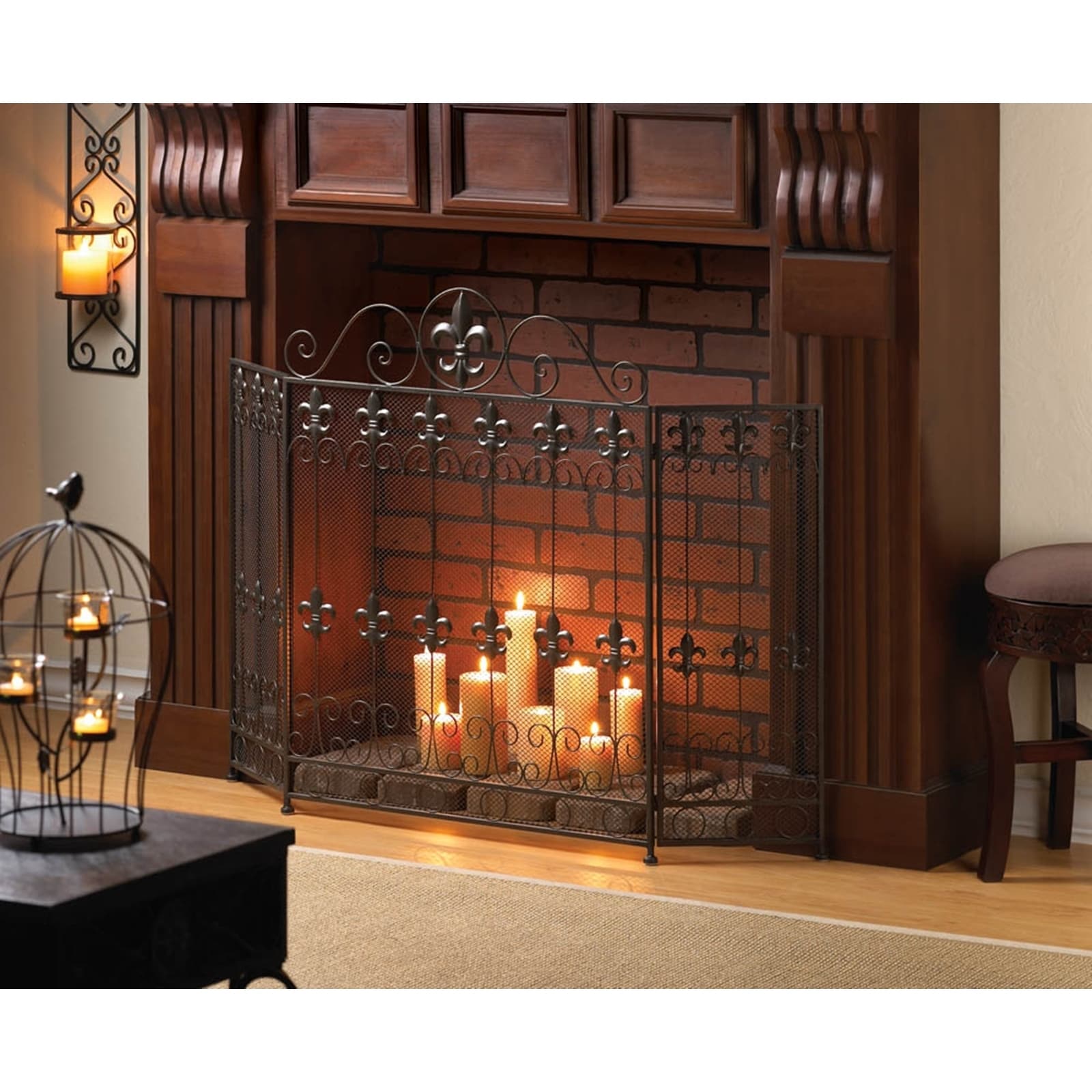 Fleur De Lis Fireplace Screen