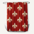 Fleur De Lis Ikat Print Shower Curtain 71 X 74
