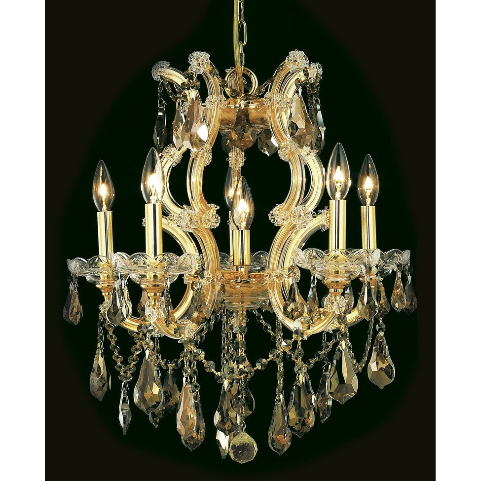 Fleur Illumination 6 Light Gold Chandelier