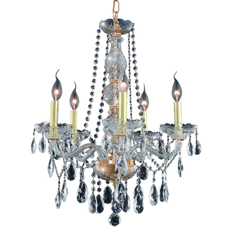 Fleur Illumination Collection Chandelier D 21In H 26In Lt 5 Gold Finish