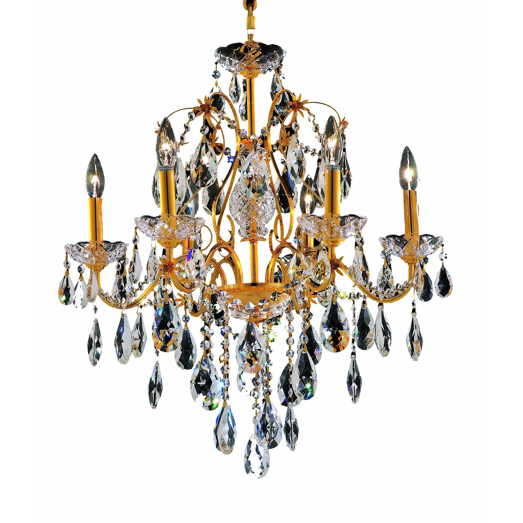 Fleur Illumination Collection Chandelier D 24In H 21In Lt 6 Gold Finish