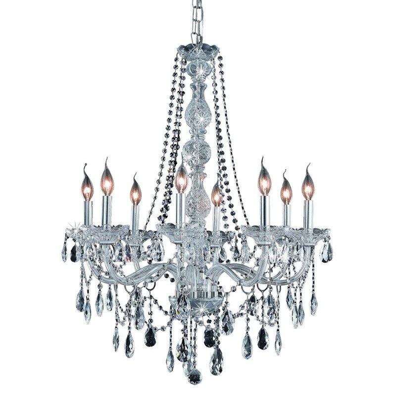 Fleur Illumination Collection Chandelier D 28In H 34In Lt 8 Chrome Finish