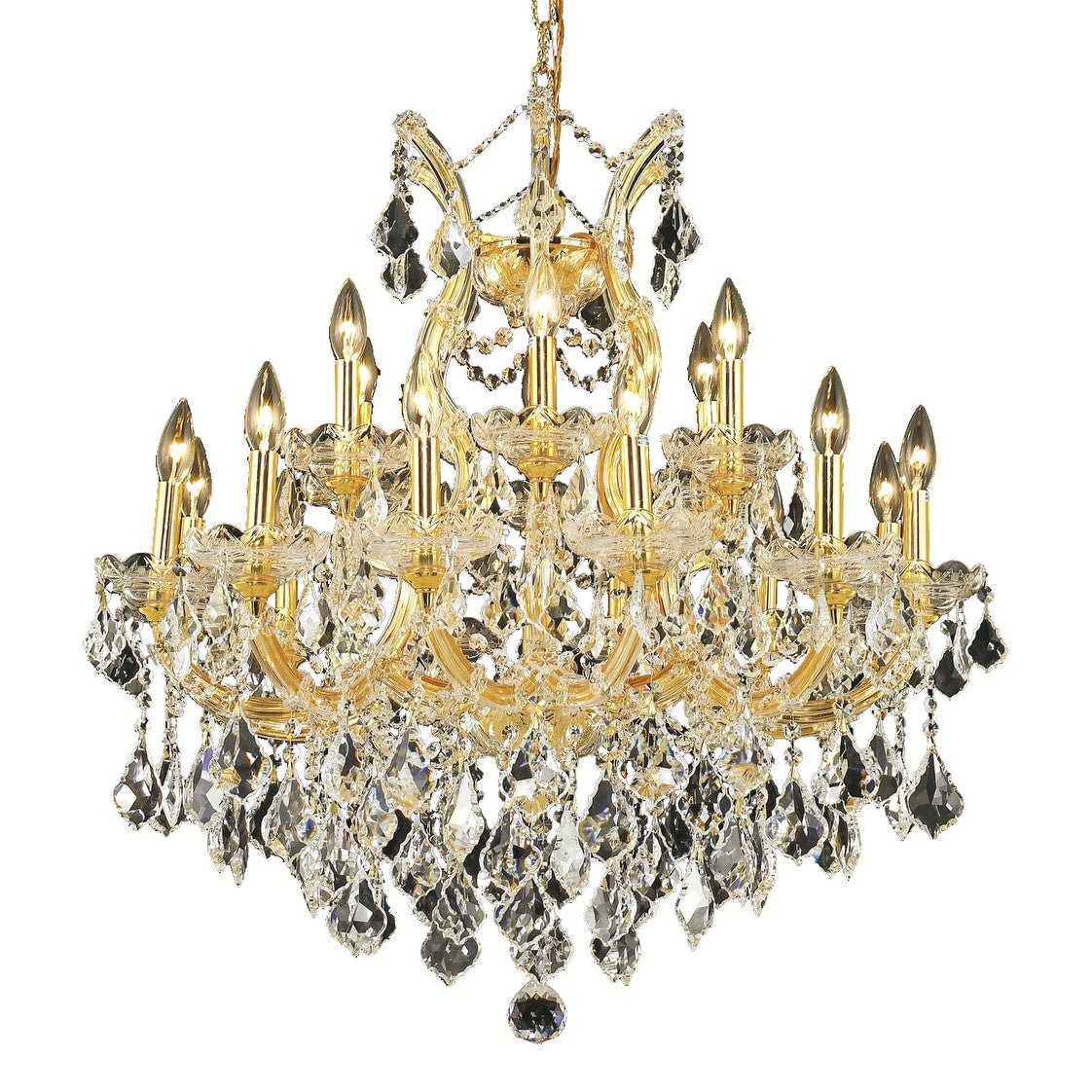 Fleur Illumination Collection Chandelier D 30In H 28In Lt 19 Gold Finish